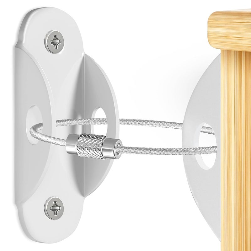 Tickselect Furniture Anchors for Baby Proofing (10 Pack) Anti Tip Furniture Anchors Securing 400lbs,Wall Anchor Earthquake Straps Prevent Baby Pet from Falling Furniture Dresser & Bookshelf, White - Image 1